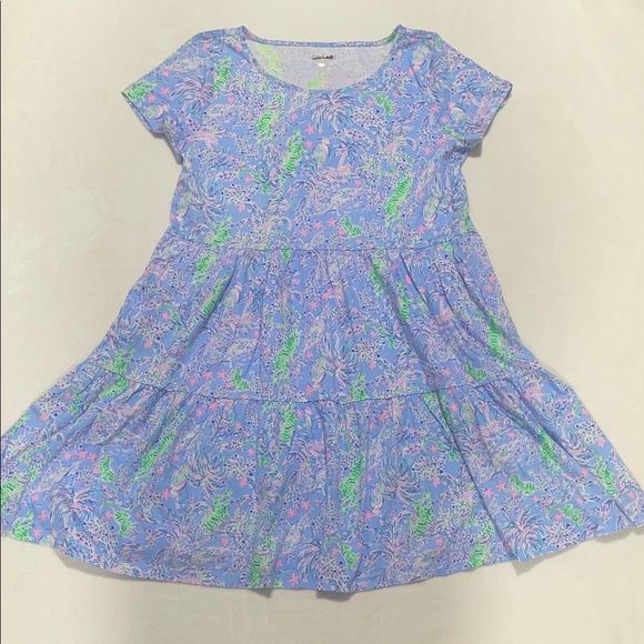 Lilly Pulitzer Dresses & Skirts - Lilly Pulitzer Womens Blue Jungle Animal Print Short Sleeve Dress